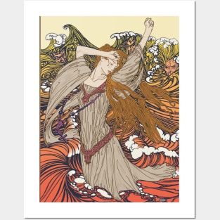 Pre-Raphaelite girl 3 (Orange) Posters and Art